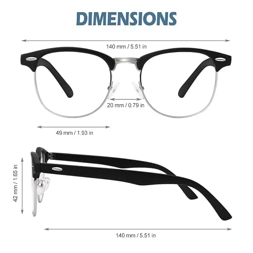 CGID Retro Fake Non-Prescription Glasses Clear Lens UV400 Men Women CN56 | Vintage Horn Rimmed, Adjustable Nose Pads, UV Protection Lenses, Nerd Style, Fashion Eyeglasses thumbnail 5