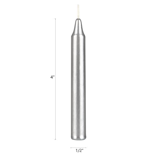 Mega Candles 20 pcs Unscented Silver Exquisite Mini Taper Spell Candles, 4 Inch Tall x 1/2 Inch Diameter, Magic Chimes, Enchantment, Casting Rituals, Witchcraft, Wiccan, Altar, Metaphysical thumbnail 2
