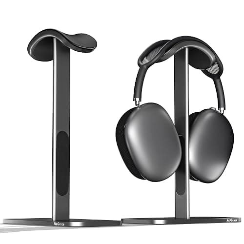 MaGrnce Headphone Stand for Airpods Max with Sleep Mode Aluminum Headphone Holder with Anti-Slip Base & Protective Leather Pad for Home/Game Room/Shop Headphone Storage/Display (Dark Grey) - Image 1