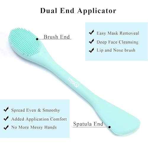 MSQ 2 Facial Cleansing Brush,Silicone Face Mask Brush,Face Exfoliator Brush | Silicone Facial Mud Mask Applicator Brush for Mud, Clay,Charcoal Mixed Mask thumbnail 4
