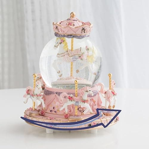 LOVE FOR YOU Gift Wrapped Music Box Carousel Horses Color Lights Unicorn Musical Snow Globe for Girls and Women Kids Sister Daughter Mom Granddaughter Grandma Christmas Birthday Presents Gifts thumbnail 6
