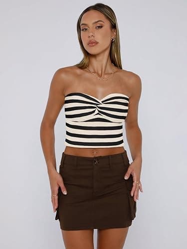 EFAN Womens Tube Tops Summer Outfits Cute Crop Tops 2026 Beach Vacation Spring Fashion Y2K Strapless Sleeveless Clothes thumbnail 2