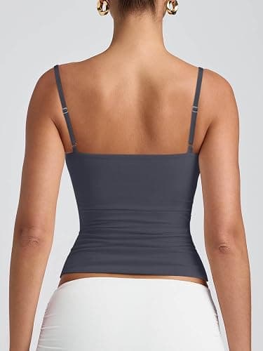 PINKMSTYLE Women's Basic Double Lined Scoop Neck Tank Tops Adjustable Cami Tank Summer Sleeveless Tops thumbnail 6