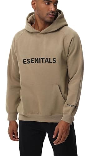 ESENITALS Hoodie for Men Fleece Sweatshirt Graphic Pullover Oversize Hip Hop Streetwear Workout Top Heavyweight thumbnail 3