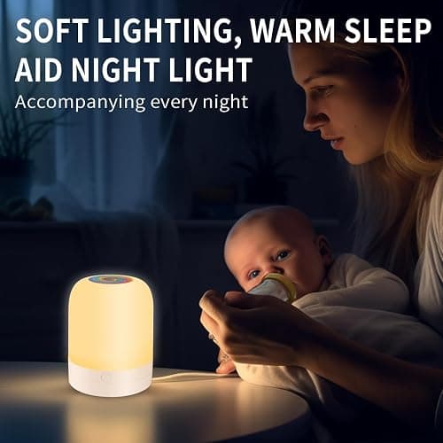 Small Kids Night Light, 13 Color Dimmable LED Lamp, Portable Stepless Dimming, Color Changing Touch Nursery Lamp, Rechargeable Toddler Night Light thumbnail 3