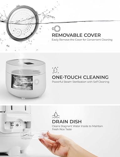 CUCKOO Micom Rice Cooker 3-Cup Uncooked / 6-Cup Cooked with Nonstick Inner Pot, Small Rice Maker with 8 Menu Options, Fuzzy Logic Technology, Auto Clean, Quick Rice Mode, White (CR-0375FW) thumbnail 8