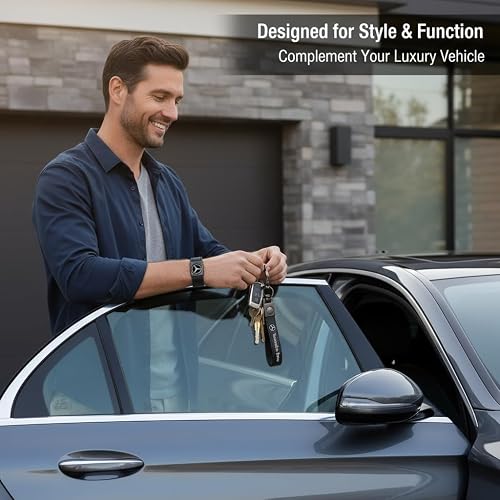 three carriage Car Keychain, Key Ring Compatible with Mercedes-Benz C, E, S, GLC, GLE, GLS, AMG, and EQ Series – Durable Metal Key Holder with 360°Rotatable Snap for Vehicle Accessories thumbnail 4