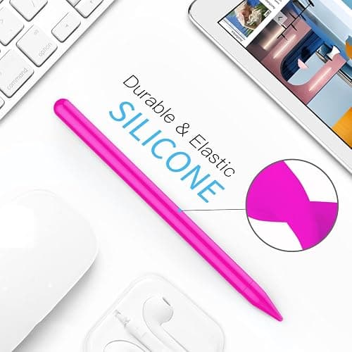 MoKo Pencil Case for Apple Pencil 2nd Generation/Apple Pencil Pro,[2 Pieces] Protective Silicone Apple Pencil 2nd Generation Pencil Holder Sleeve and Protective Nib Cover for Apple Pencil 2,Pitaya Red thumbnail 6