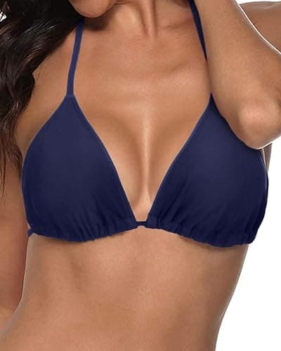 Tempt Me Women Triangle Bikini Top String Halter Bathing Suits Top Only No Bottom thumbnail 5