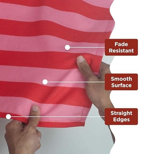 Folkulture Pink Table Runner 72 inches Long, Spring Easter Decorations - Vertical Striped Pink & Red Farmhouse Table Runner for Home Decor - House Warming Gifts New Home Essentials, 100% Cotton thumbnail 4