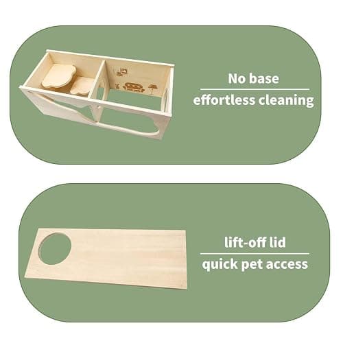 Marchul Magnetic Hamster Hideout Wooden House Chamber for Small Animals Pets Tunnel Exploring Toys for Dwarf Hamsters, Syrian, Gerbils, Hedgehogs, Rats, Mice (Living Room) thumbnail 4