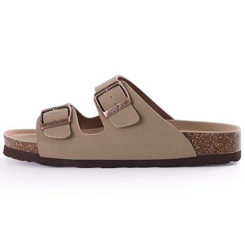 ODOLY Unisex Cork Footbed Slide Sandal, Arch Support Summer Outdoor Sandals with Adjustable Buckle for Women and Men thumbnail 3