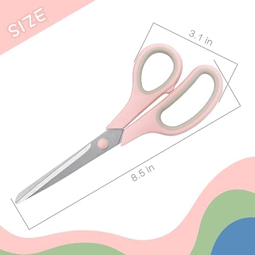 LONGKEY Scissors 8.5 Inch scissors all purpose Bulk Set of 3, Scissors for Office Home School Craft Supplies, Soft Comfort-Grip Right/Left Hand thumbnail 3