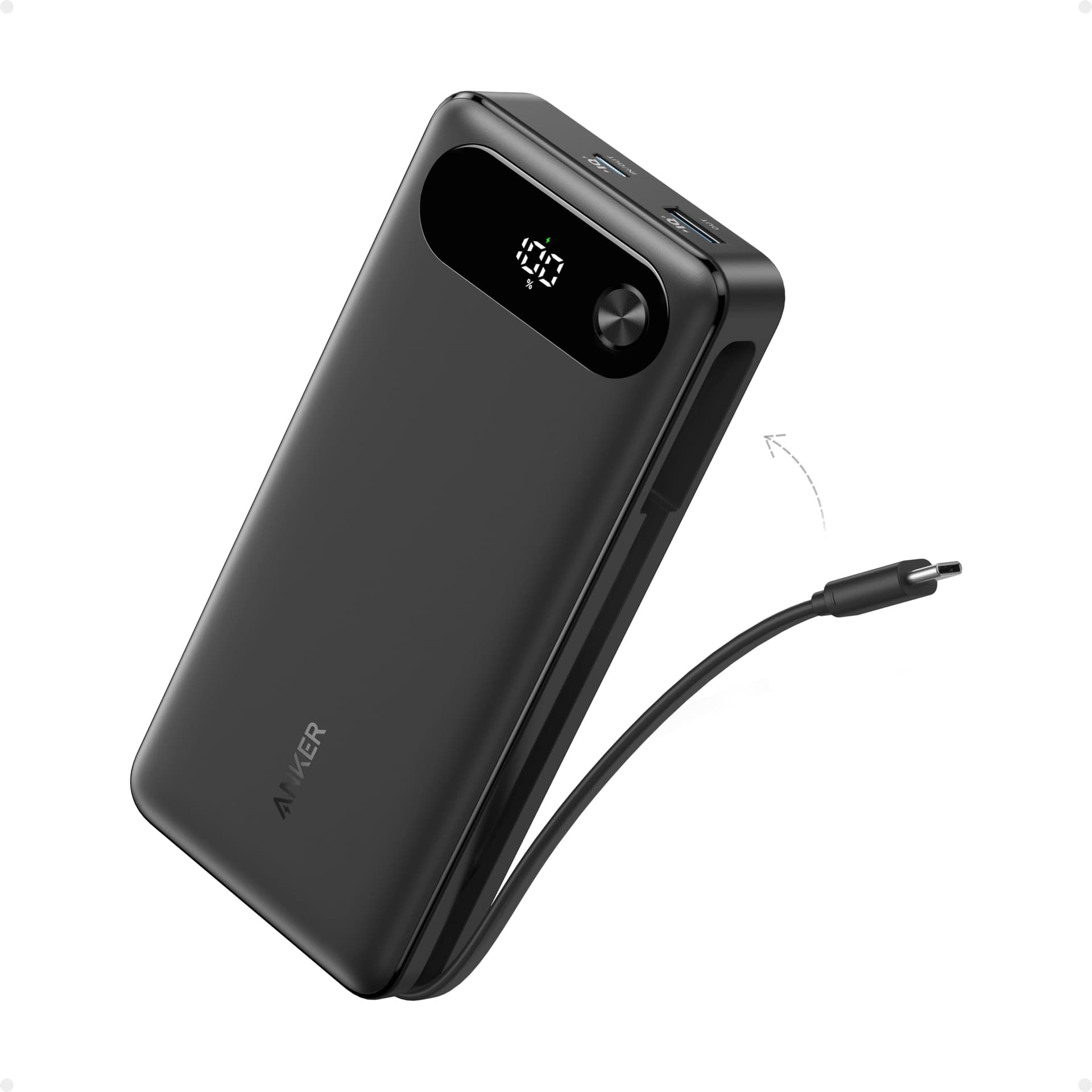 Anker Power Bank 20,000mAh, batería portátil para Viajes con Cable USB-C Integrado, Carga rápida 87W con 3 Puertos, Compatible con MacBook, iPhone 16/15, Samsung, Switch y más - Image 1