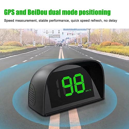 Shkalacar Car HUD Headup Display KM/H MPH GPS Digital Speedometer with LED Large Font Display + Car Charge Adapter for Car Truck SUV Motorcycle thumbnail 5
