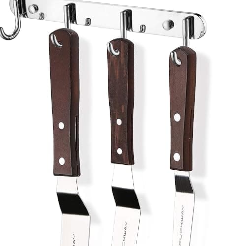 PUCKWAY Offset Cake Icing Spatula Set of 3 Professional Stainless Steel Decorating Frosting Spatulas (4"-6"-8" Flexible Resistant Blade) Angled with Wooden Handle thumbnail 5