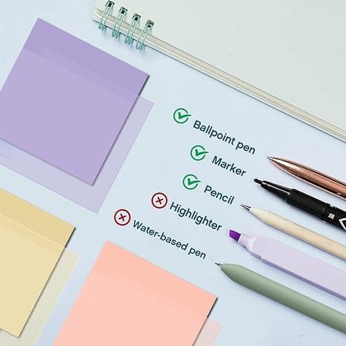 Jutom 39 Pcs Aesthetic Book Annotation Kit Highlighter with Pencil Case Bag Gel Pen 700 Sheets Transparent Sticky Note Index Tab Bible College School Supplies(Pink,Classic Style) - Pink - Classic Style thumbnail 6