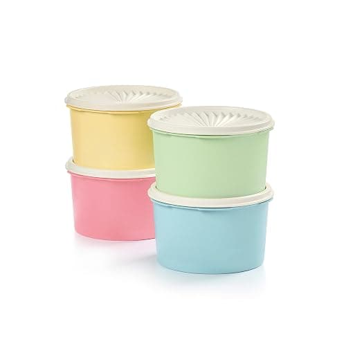 Tupperware Heritage Collection 8 Piece Food Storage Canister Set in Vintage Colors, Dishwasher Safe and BPA Free (4 Containers, 4 Lids) - Image 1