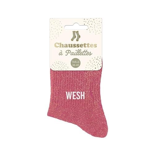 STC, Chaussettes paillettes courtes - Rose, Wesh (taille unique 36-42) thumbnail 3