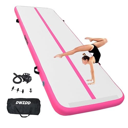 Dwzdd Gymnastics Air Mat 10ft/13ft/16ft/20ft Tumbling Mat Inflatable Gymnastics Tumble Track for Home/Gym/Training/Cheerleading/Water with Electric Pump - Image 1