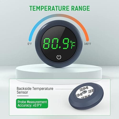 PAIZOO Fish Tank Digital Thermometer Accurate LED Display to ±0.9°F Tank Thermometer Aquarium Temperature Measurement Suitable for Fish, Axolotl, Turtle or Aquatic thumbnail 3