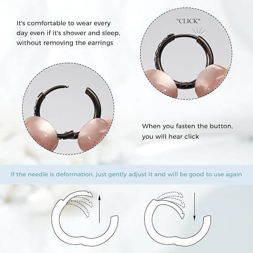 YIXNZON Small Hoop Earrings for Women -Gold Silver Huggie Cartilage Hypoallergenic Earrings for Men Surgical Stainless Steel with Cubic Zirconia for Helix Lobe thumbnail 2