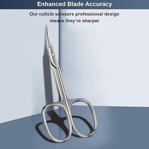 CGBE Cuticle Scissors Extra Fine Curved Blade, Super Slim Manicure Scissors for Cuticles Professional Small Scissors with Precise Pointed Tip Grooming Blades, Eyebrow, Eyelash, and Dry Skin - Silvery thumbnail 6