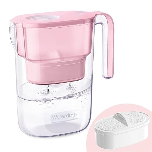 Waterdrop Elfin NSF Certified 2.5L Fridge Water Filter Jug with 1×90 Days Filter, Reduces Lead, Fluoride, Chlorine and More, BPA Free, Pink (Replacement Filter: WD-PF-01A Plus) - Image 1