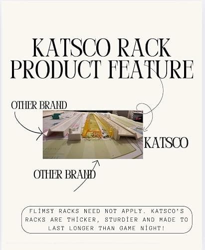 Katsco Brand, Set of 4, Magnetic, Scalloped, Ivory Mahjong Tile Racks with Removable Acrylic Pushers with Velvet Bag, 20-Inch Length American Mahjong Racks Holders, Includes Velvet Rack Bag thumbnail 6