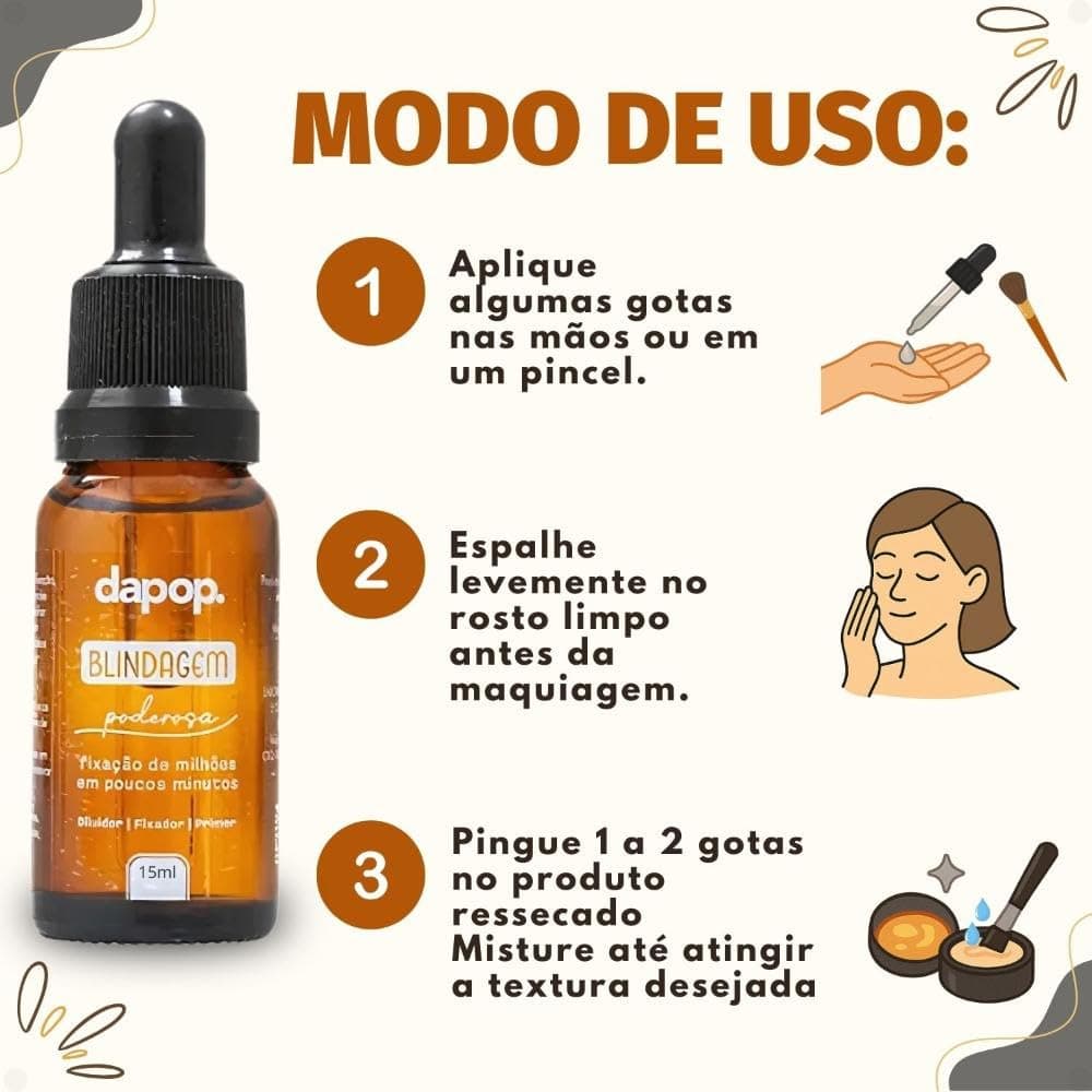 Fixador de Maquiagem Blindagem Poderosa Dapop 15ml - Longa Duração, Anti-Transferência, Maquiagem Profissional thumbnail 6