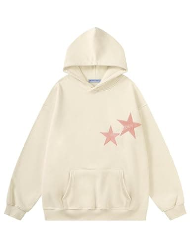Aelfric Eden Star Hoodies Y2k Oversized Graphic Hoodies Aesthetic 90s Crewneck Sweatshirt Long Sleeve Pullover Tops - Medium - Apricot thumbnail 2