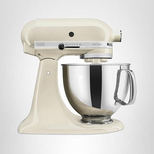 KitchenAid Artisan Series 5 Quart Tilt Head Stand Mixer with Pouring Shield KSM150PS, Almond Cream thumbnail 6