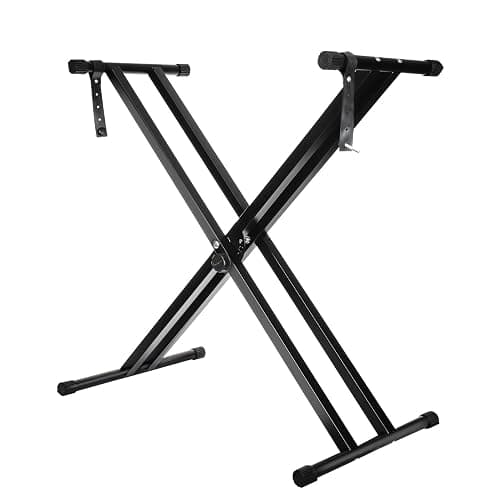 Trintion X Frame Music Keyboard Stand - 49cm-97cm Adjustable Universal Classic & Electronic Piano Stand with Locking Straps (7 Position Folding Height) - Image 1
