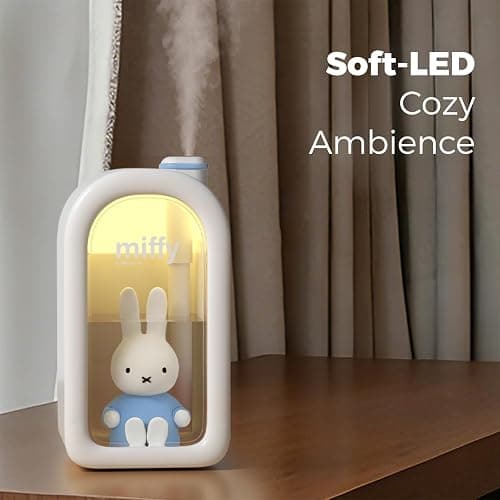 Mipow X Miffy Cool Mist Humidifier - Ultrasonic Quiet Humidifier, Mini Cute Humidifier with Night Light, 380ml for Bedroom, App-Controlled RGB Light (2.0 Plus-Version) - Blue thumbnail 6