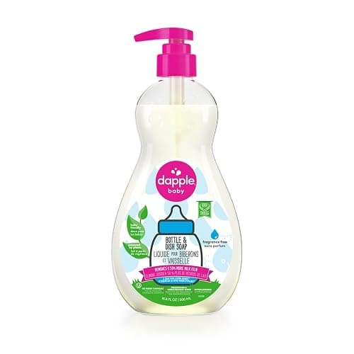 Dapple Baby - Bottle & Dish Soap, Plant Based Bottle Cleaner, Baby Safe Liquid Dish Soap, Fragrance Free Scented - While, 500 ml (Pack of 1) - Image 1
