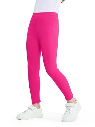 HIAHIF 5 Pack Girls Cotton Leggings Full Length Soft Comfortable Leggings Elastic Waistband Stretchy Footless Tights Pants thumbnail 6