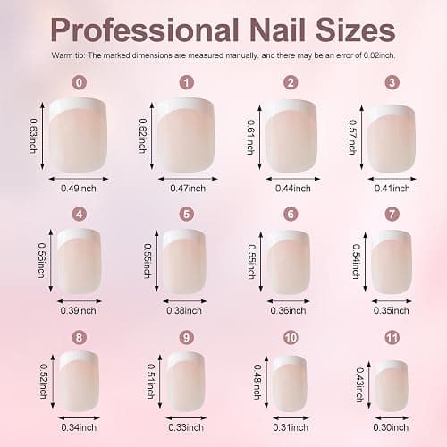120Pcs 5 Pack Children ABS Plastic Fake Nails Press on Full Cover IKISKT Classic French Color Short False Nail Art Kits Sets Great Christmas Gift for Kids Girls Women thumbnail 3