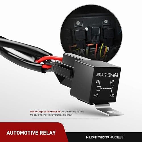 Nilight ZH303 2PCS 6.5 Inch 120W Spot & Flood Combo Driving 16AWG Wiring Harness for Led Work Light Triple Rows Off-Road Truck Car ATV SUV, 2 Years Warranty, White thumbnail 9