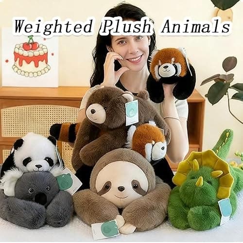 Nuyiac Weighted Plush Animals, Soft Plush Toy for Stress Relief & Calming, Cuddly Anxiety Toy (Panda, 30CM) thumbnail 4