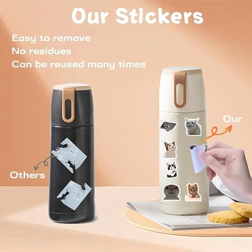 106 Pcs Funny Cat Stickers Cute Cat Meme Sticker Kitten Stickes for Adults Teens Funny Animal Vinyl Waterproof Stickrs for Water Bottles Laptops Phone Luggage Guitar thumbnail 5