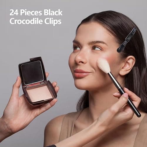 Kynetik Sectioning Hair Clips, 24 Pieces Alligator Hair Clips, Plastic Hair Styling Tools, Black Crocodile Section Clip, No Crease Hairstyling Clip Suitable for Families, Salon, Women, Make-Up thumbnail 6