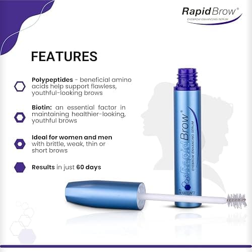 rapidBrow Eyebrow Enhancing Serum 3 mL - Hydrating Hair Serum for Visibly Thicker-Looking Brows with Hexatein 2 Complex thumbnail 2