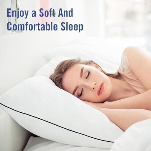 Vorouhals Hotel Collection Bed Pillows for Sleeping 2 Pack Queen Size Cooling Pillows Set of 2 for Back, Stomach or Side Sleepers, Super Soft Down Alternative Microfiber Filled Pillows thumbnail 6
