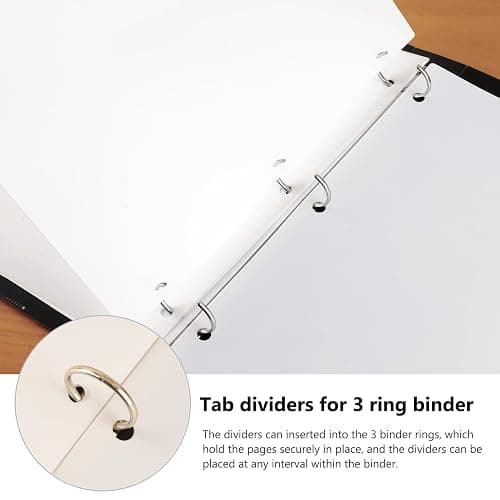 HABGP 10Pcs/2 Set 5 Tab Dividers for 3 Ring Binder, 10 Pcs White 3 Ring Binder Dividers with Tabs, Page Folder Dividers, Plastic File Dividers with Tabs, Three Ring Binder Index Dividers thumbnail 5