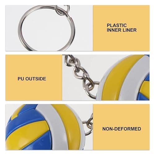 IMIKEYA 2 Pack Volleyball Keychains Sport Theme Key Ring 3d Leather Volleyball Stuff Trinkets Hanging Funny Keychain For Car Keys, Backpack Party Favors thumbnail 7