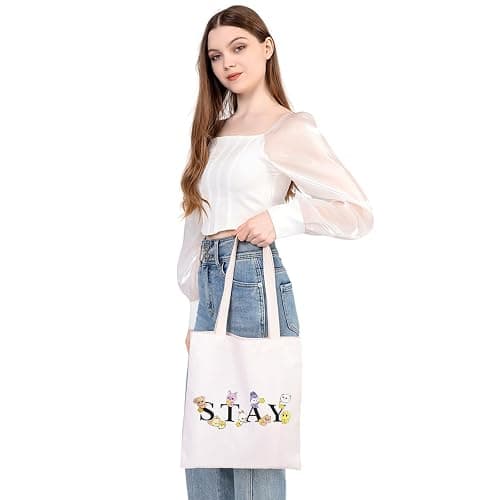 MEIKIUP Stay Fandom Makeup Bag Korean Group Makeup Bag Gift Character Cosmetic Bag Korean Group Fans Gift (STAY Tote Bag) thumbnail 6