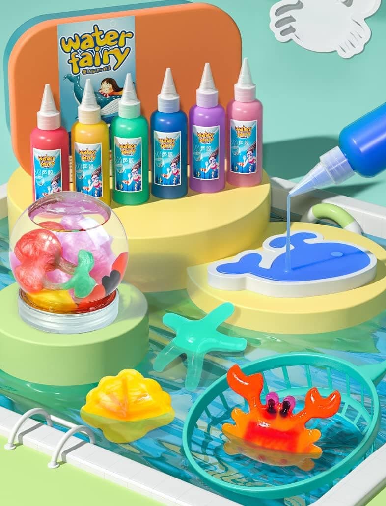 32pcs Aqua Fairy Set- Magic Water Elf, Kid‘s Toys, Water Spirit Baby Puzzle, Magic DIY Gel Art Craft Handmade Toy, Water Painting Kit, Creative Activities for Girls and Boys Age 3+ thumbnail 6