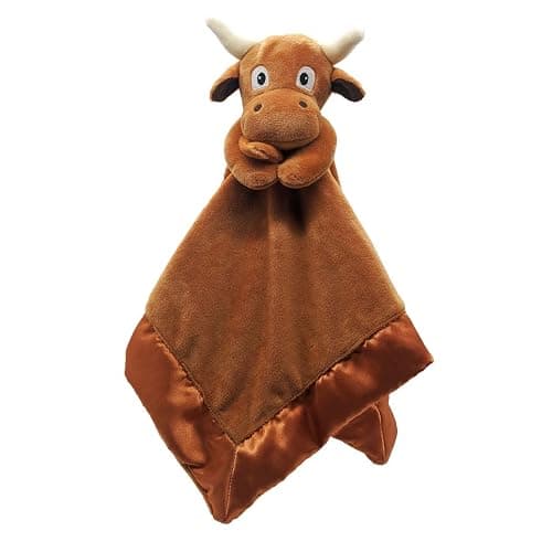 Yikes Twins Longhorn Lovey Blanket for Baby | Large 20" x 20" Baby Lovey for Girls or Boys | Cute Longhorn Security Blanket for Babies and Toddlers - Image 1