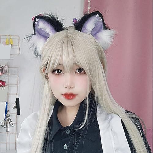 Eforcase Faux Wolf Ears Headwear Faux Fur Headbands Headdress Halloween Animal Cosplay Costume Accessories for Women thumbnail 6