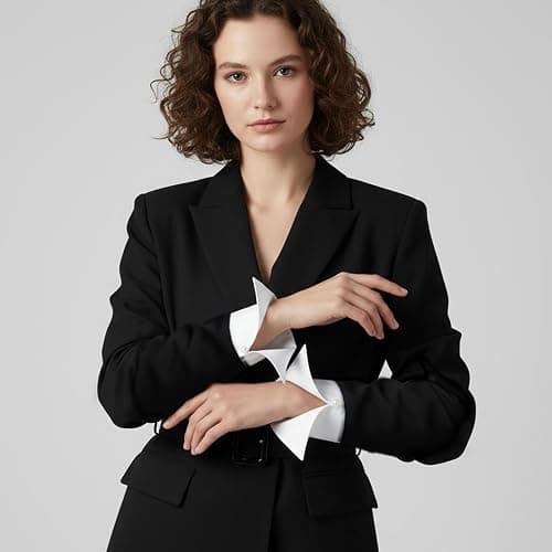 Josojoou 3PCS White Fake Collar and Detachable Sleeves, Detachable Collar with Pearl Buttons, Fake Collar for Women, for Suits, Jackets, Layering, Parties and Company Gatherings thumbnail 5